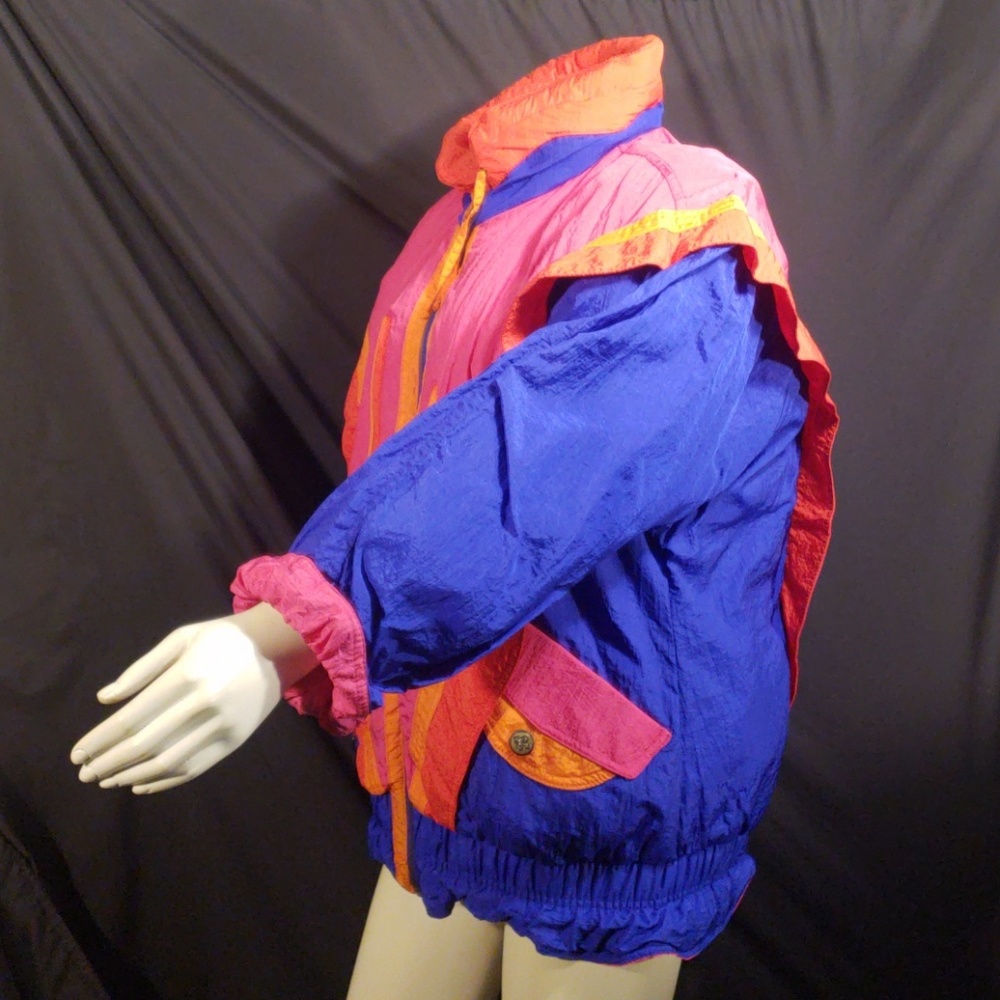 Vtg Gallery Puffer Jacket Neon BarbieCore meshed Gorpcore Style - Picture 2 of 6